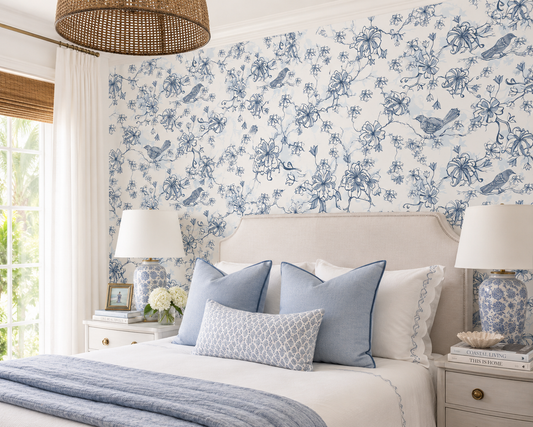 Carolina Wren & Honeysuckle Wallpaper toile