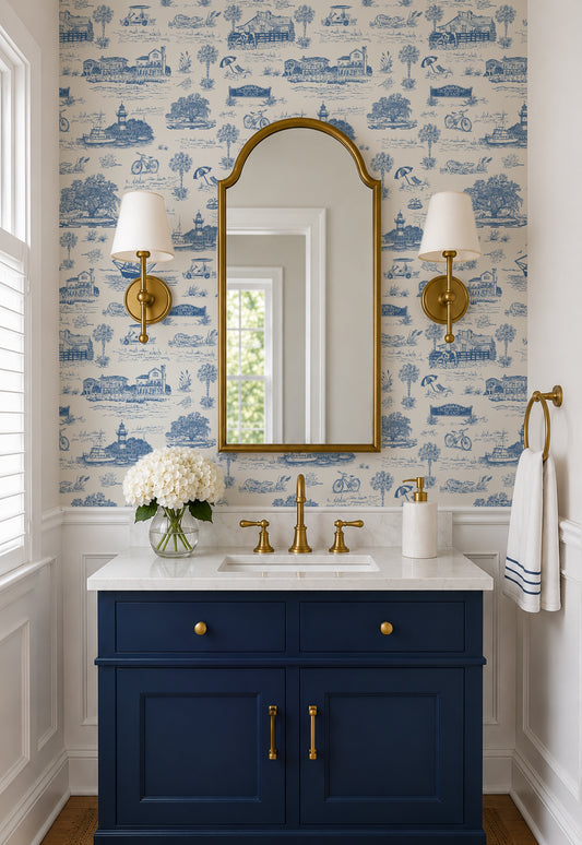 Hilton Head Island Toile Wallpaper