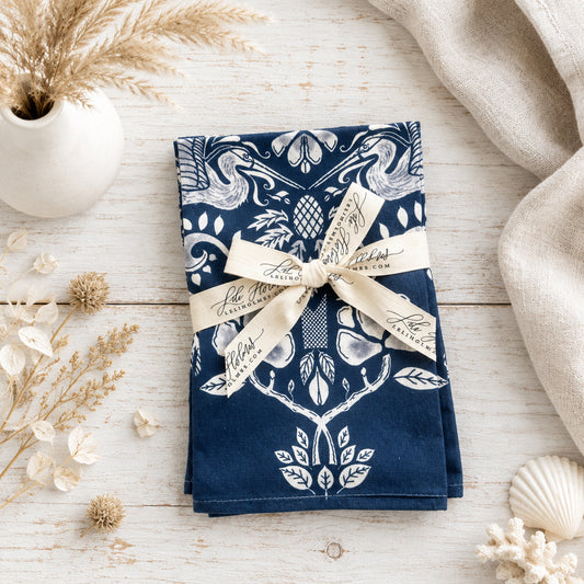 Palm and Heron Napkins (set of 4)