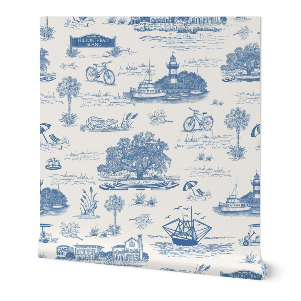 Hilton Head Island Toile Wallpaper