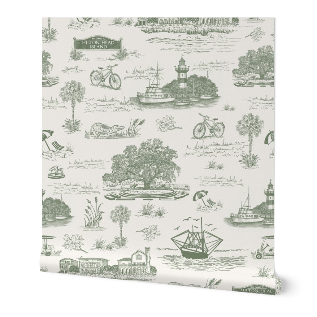 Hilton Head Island Toile Wallpaper