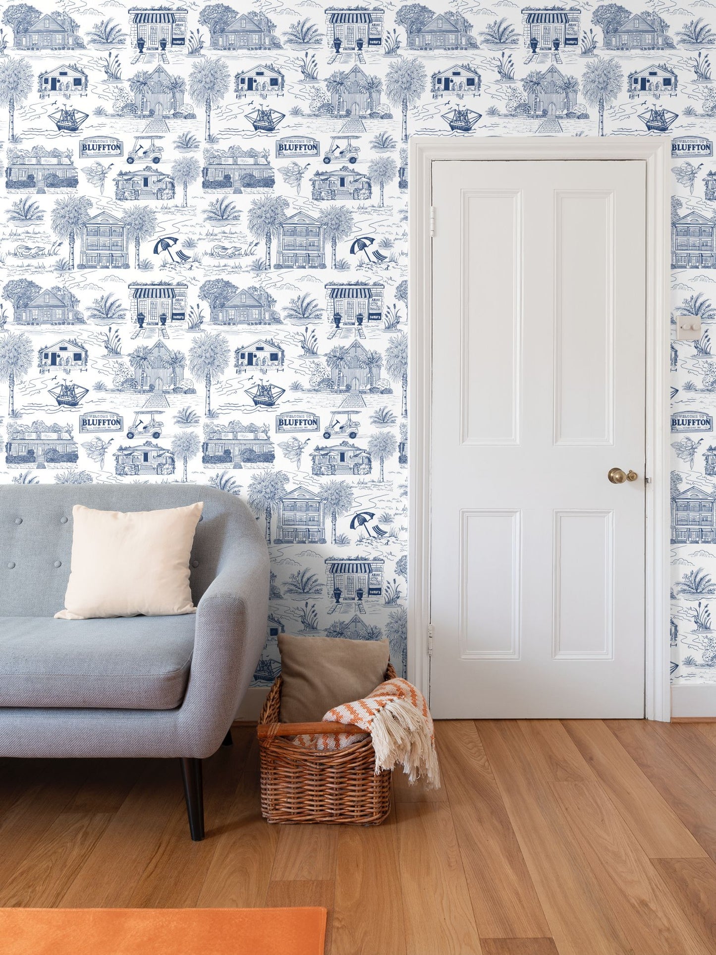 Bluffton Toile Wallpaper | Hand-Drawn Lowcountry Wallpaper