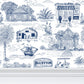 Bluffton Toile Wallpaper | Hand-Drawn Lowcountry Wallpaper