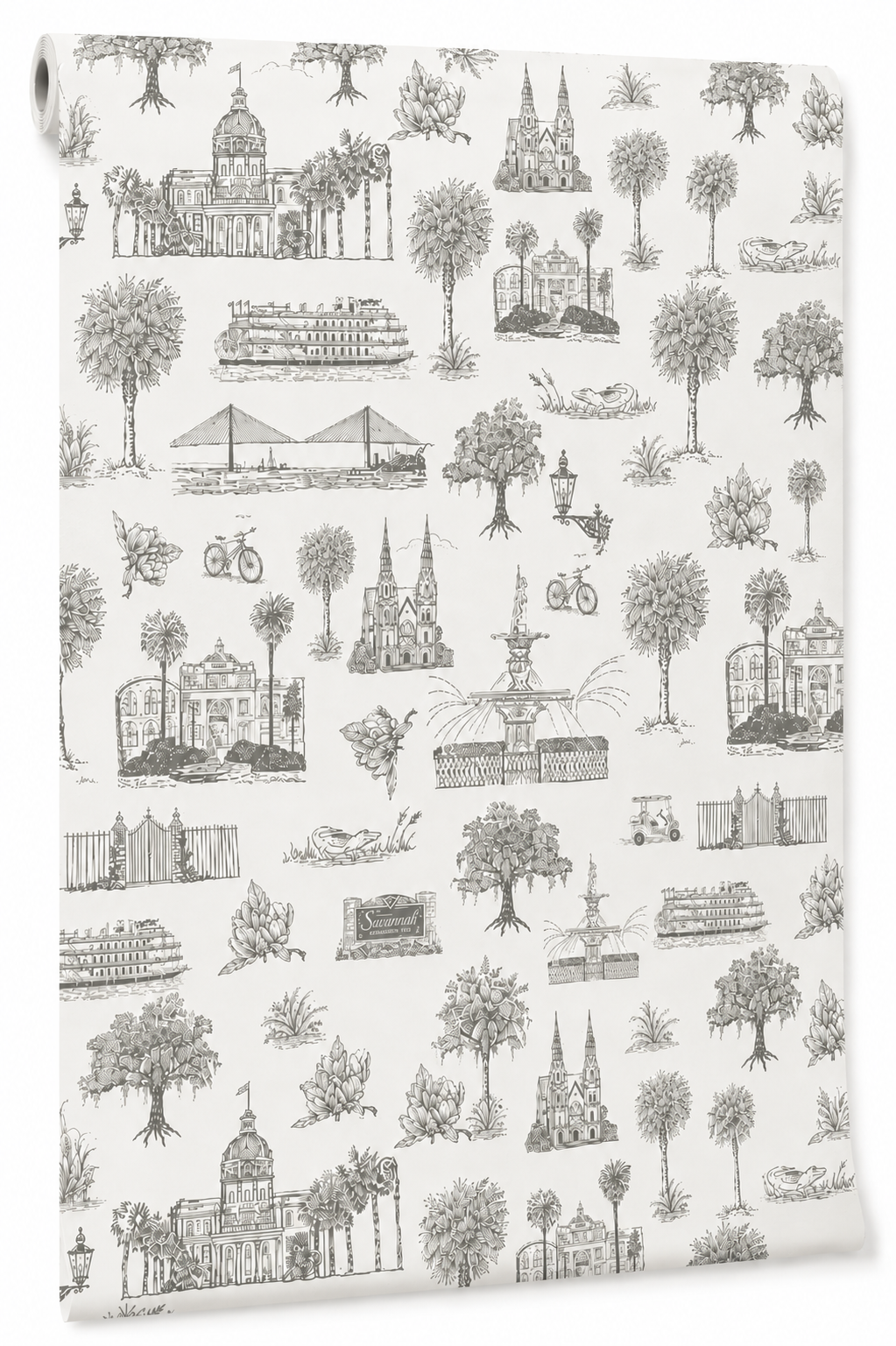 Savanah GA  Toile Wallpaper