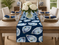 Blue Oyster Reversible Table Runner | Original Watercolor Oyster Design