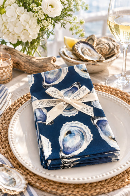Oyster Linen-Cotton Dinner Napkins | Leli Holmes