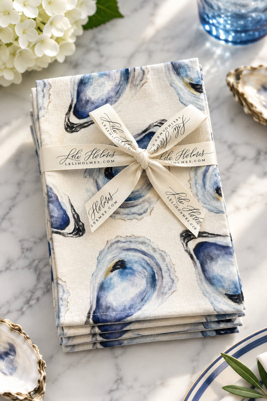 Oyster Linen-Cotton Dinner Napkins | Leli Holmes