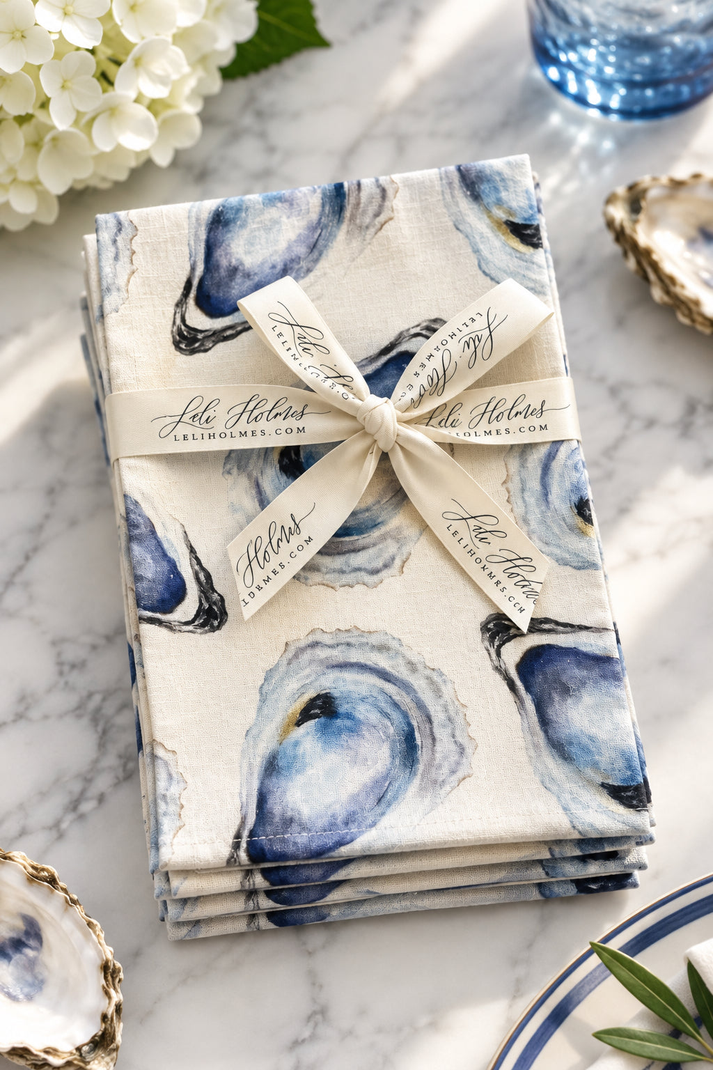 Oyster Linen-Cotton Dinner Napkins | Leli Holmes