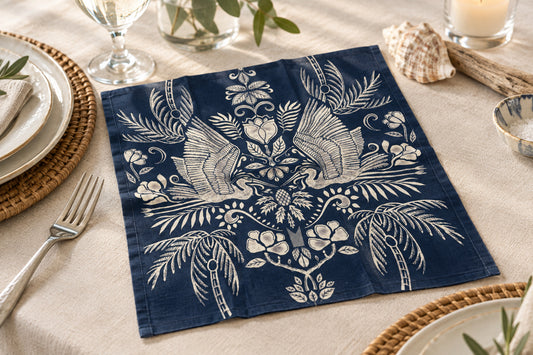 Palm and Heron Napkins (set of 4)