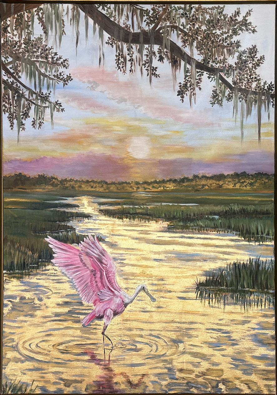 Marsh Light | Spoonbill Triptych Fine Art Canvas Collection