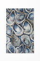 Oyster Tea Towel – Coastal Blue Shell Kitchen Towel, 100% Cotton Flour Sack, Nautical Beach House Decor, Southern Kitchen Gift