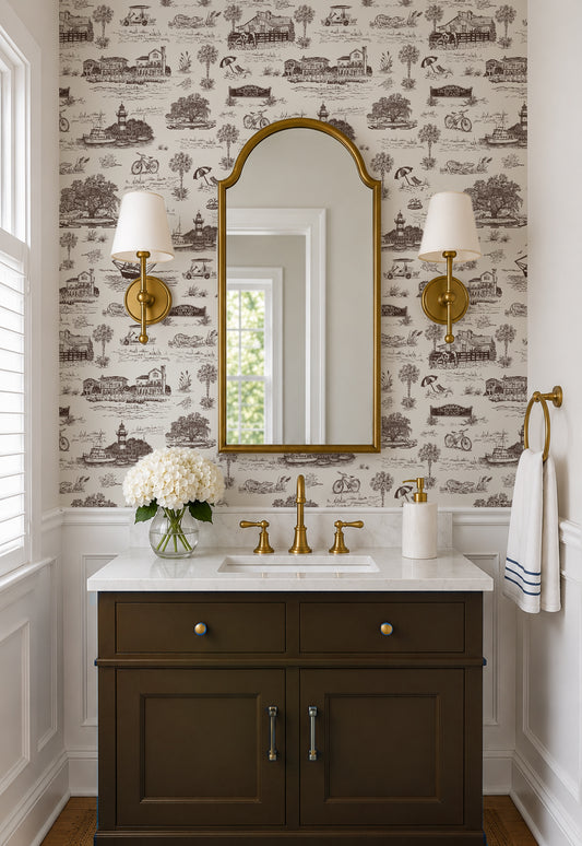 Hilton Head Island Toile Wallpaper