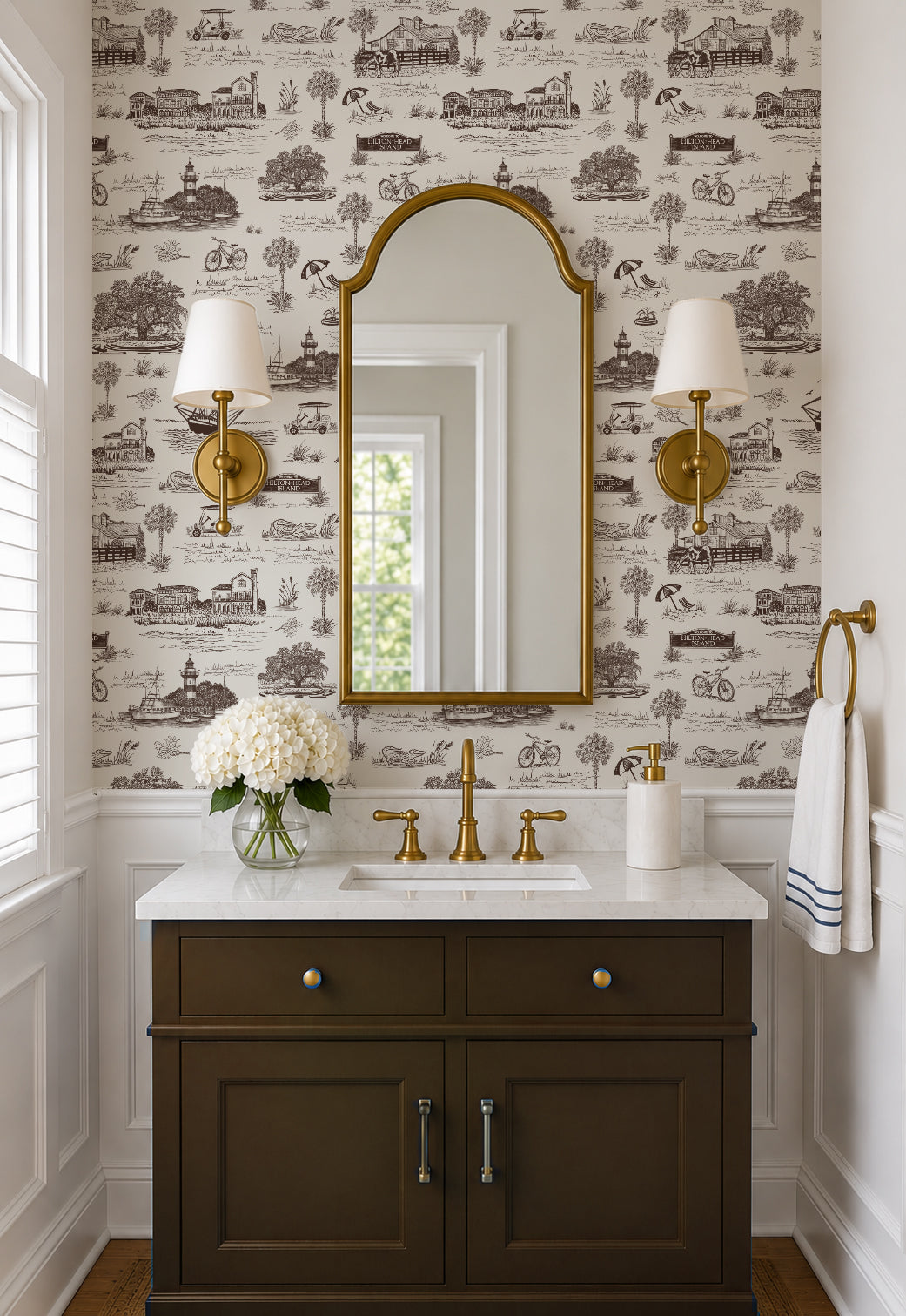 Hilton Head Island Toile Wallpaper