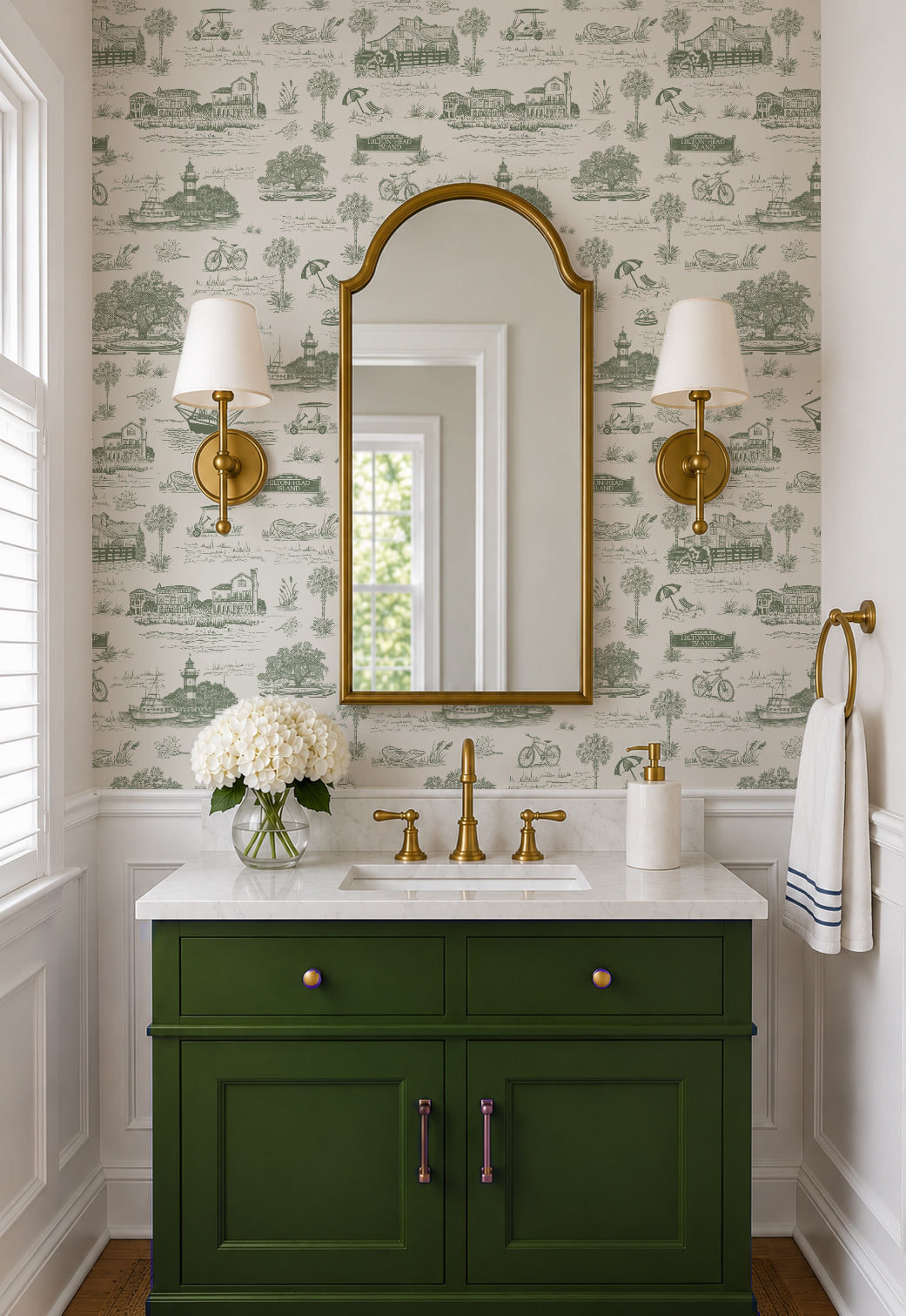 Hilton Head Island Toile Wallpaper