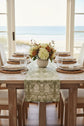 Palm & Heron Reversible Table Runner | Navy & White Coastal Table Linens
