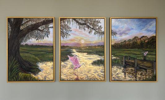 Marsh Light | Original Gold Leaf Triptych