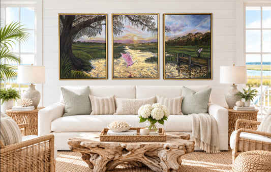 Marsh Light | Original Gold Leaf Triptych